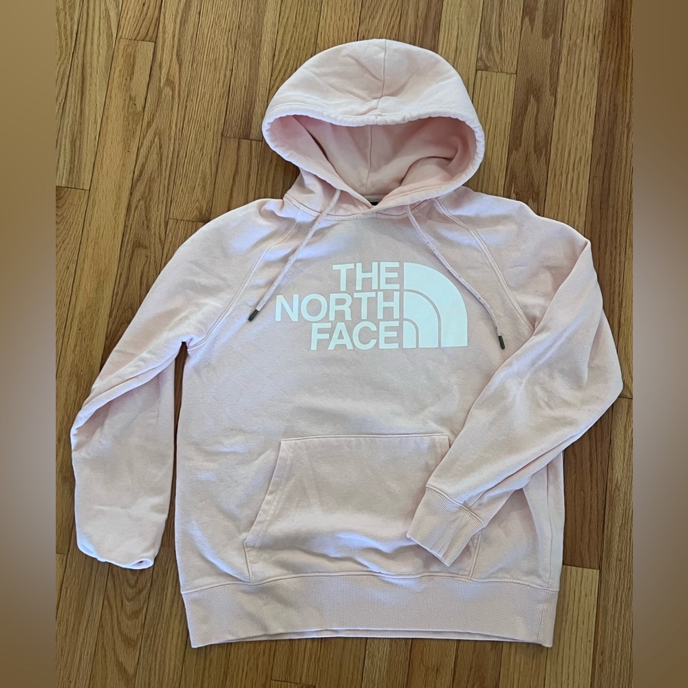 Light Pink North Face Hooded Sweatshirt Size S